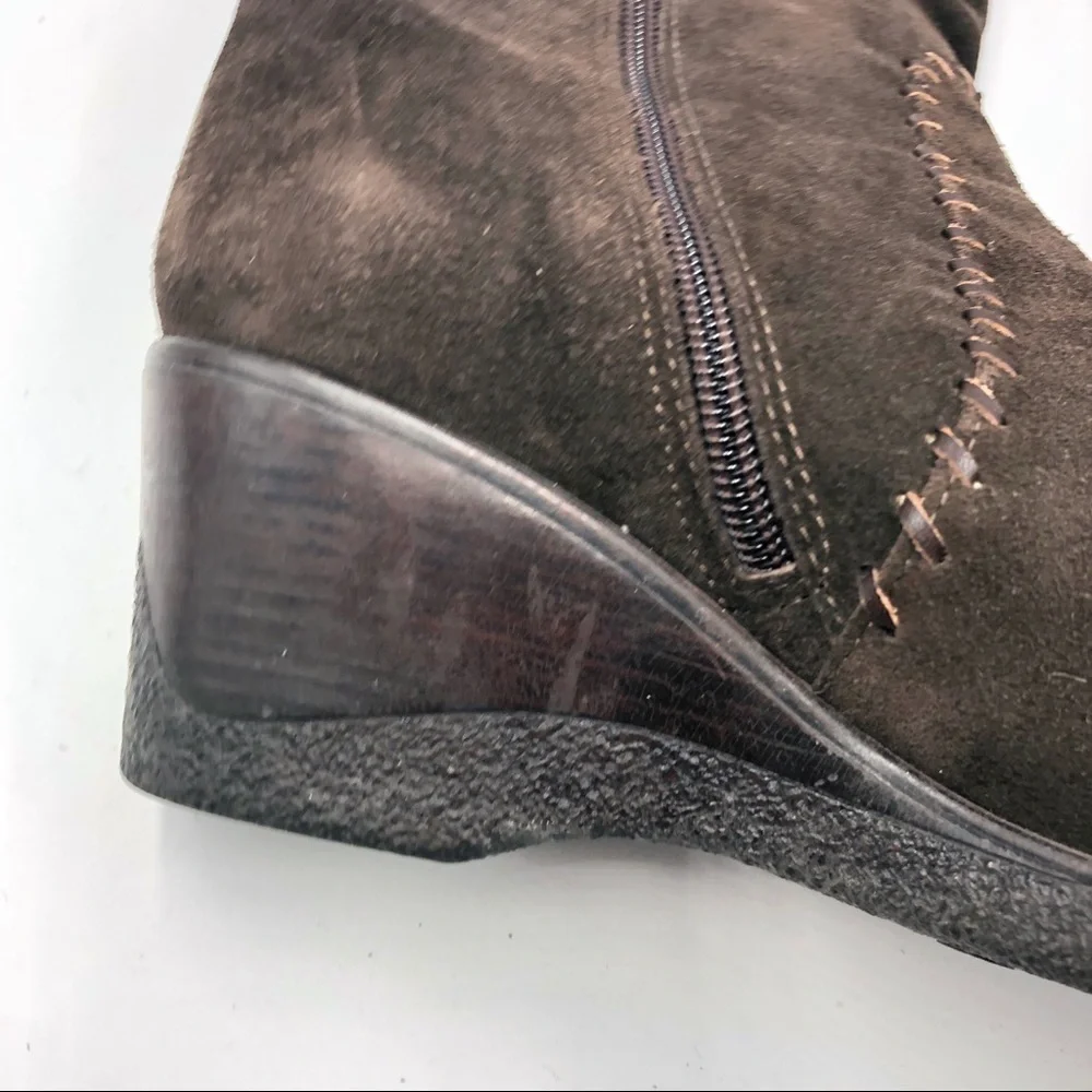 Aquatalia | Weatherproof Suede Brown Wedge Boot